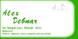 alex debnar business card